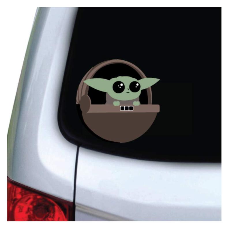 Premium removable vinyl Baby Yoda decal