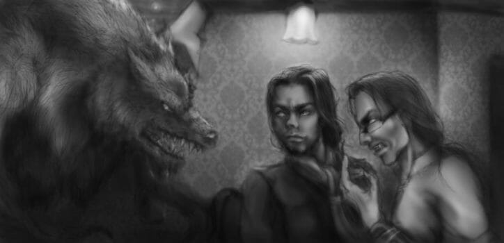 Werewolves VS Kapaneus and Beckett by Laveir