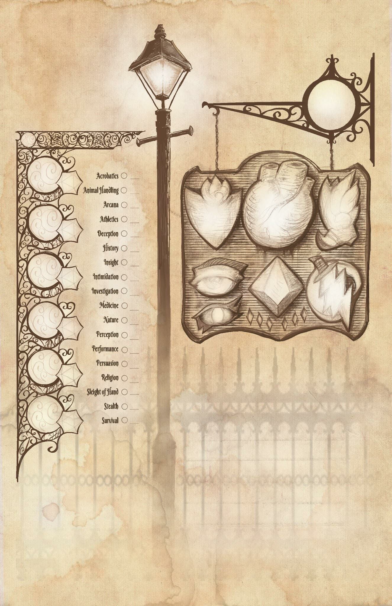 "Tales of Old Orleans" character sheet