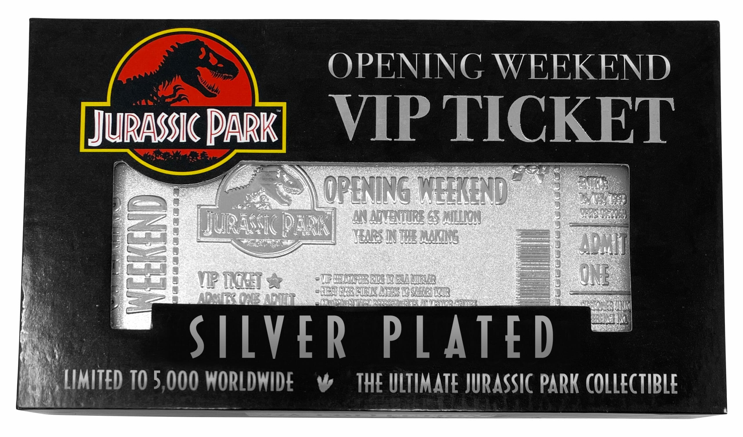 Jurassic Park Silver Plated Ticket