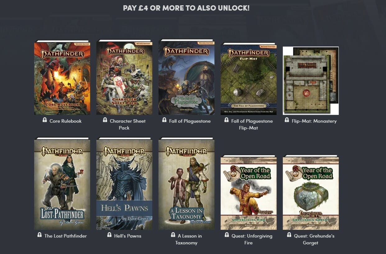 Humble Bundle - Pathfinder 2e, Physical book for $30 USD + Shipping : r/ Pathfinder2e