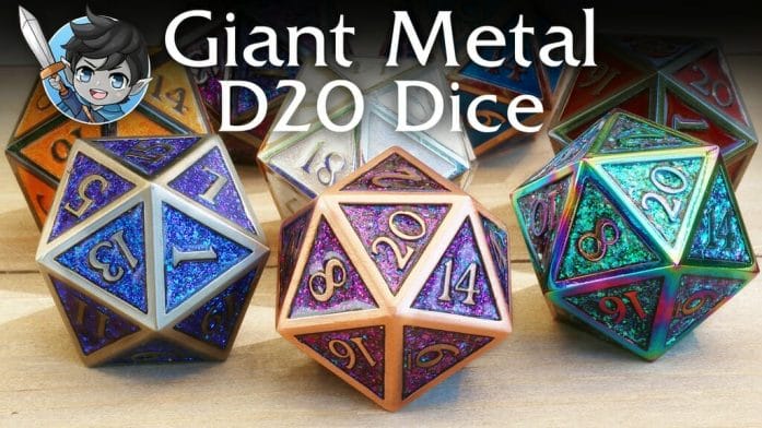 Dark Elf giant metal dice