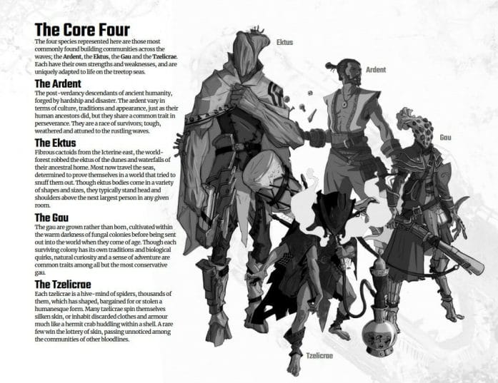 The core four races of The Wildsea