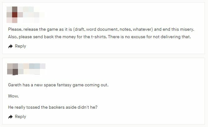 Kickstarter comments