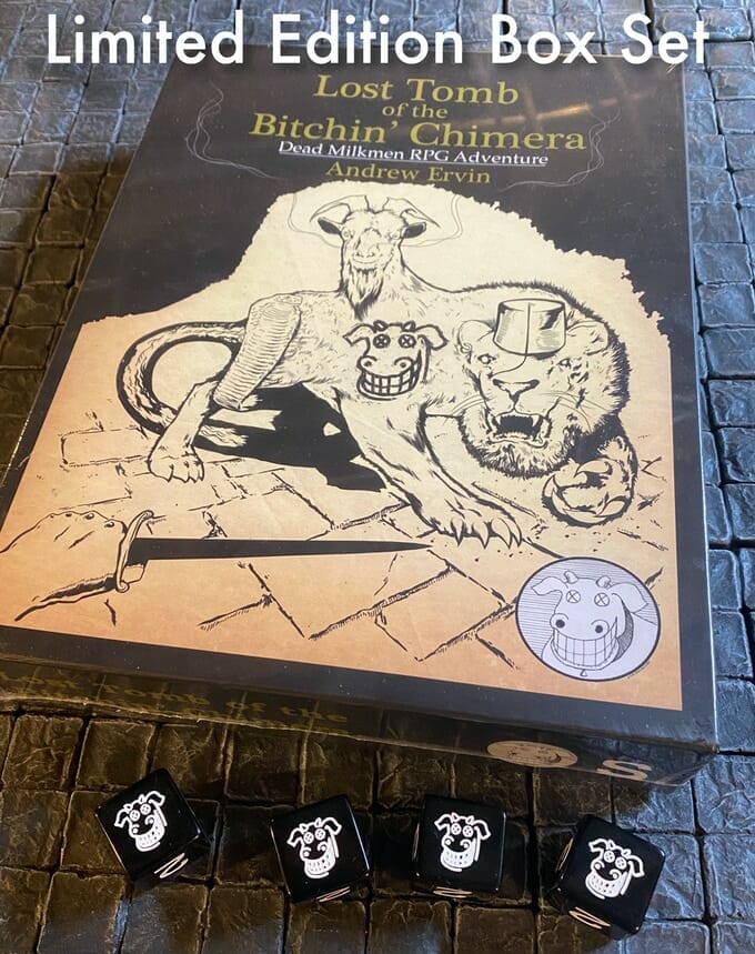 Lost Tomb of the Bitchin' Chimera box set and dice