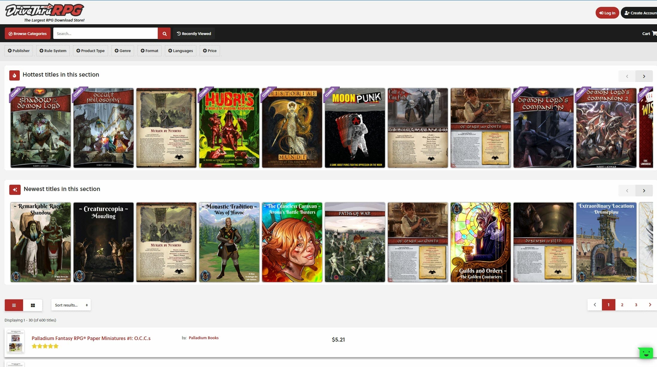 DriveThrurpg redesign