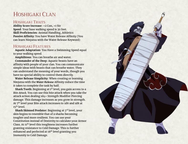 Naruto 5e: Hoshigaki Clan