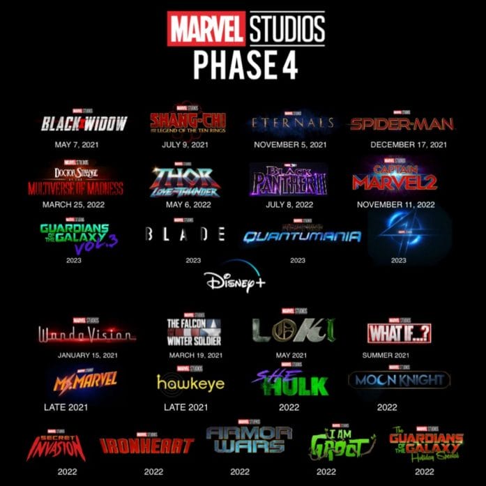 Marvel Studios and Disney+ superhero schedule