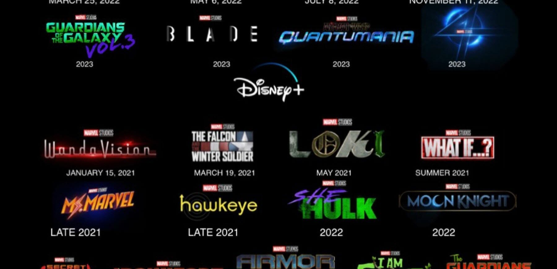 Your Marvel Studios phase 4 and Disney+ at a glance