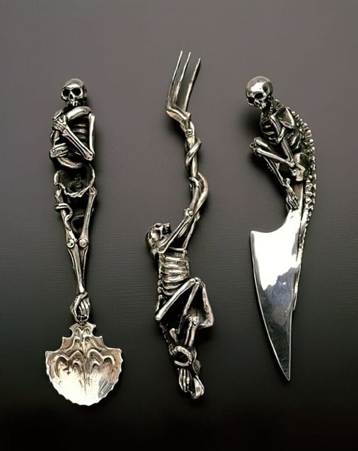 Silver skeleton cutlery