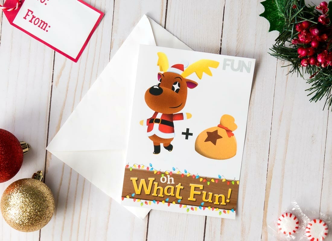 Download free Animal Crossing Christmas card