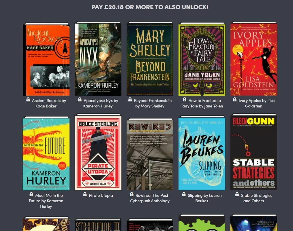 Ancient Rockets by Kage Baker
Apocalypse Nyx by Kameron Hurley
Beyond Frankenstein by Mary Shelley
How to Fracture a Fairy Tale by Jane Yolen
Ivory Apples by Lisa Goldstein
Meet Me in the Future by Kameron Hurley
Pirate Utopia