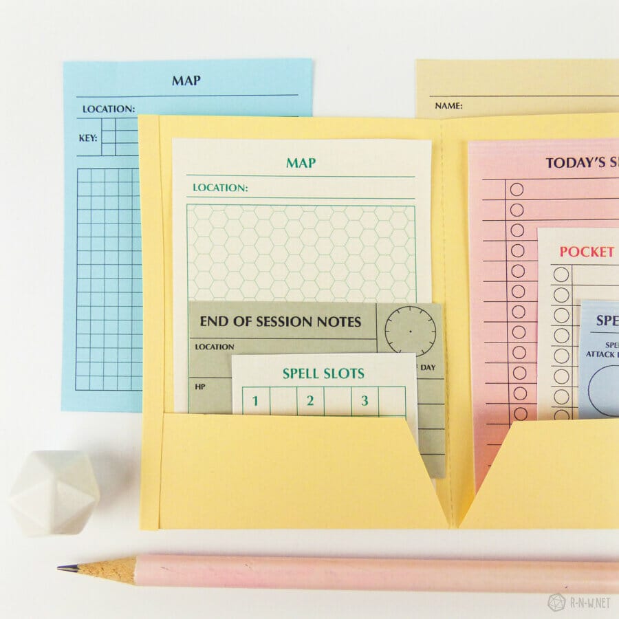 Player memo kits for RPGs