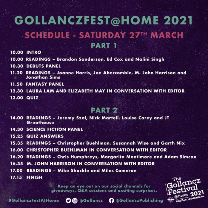 Gollancz@Home schedule