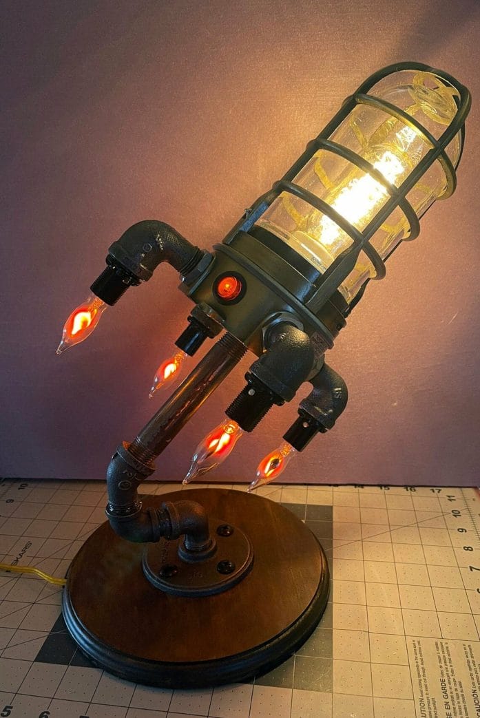 Rocketeer style rocket lamp