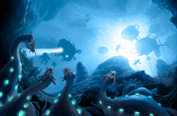 Blue Planet and the creatures below