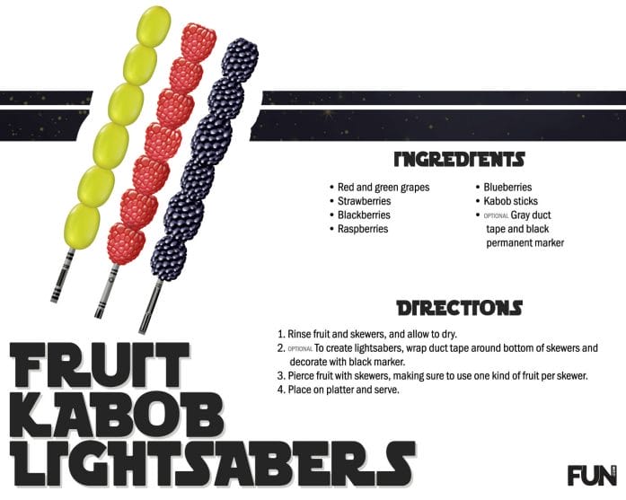 How to make fruit kabob lightsabers