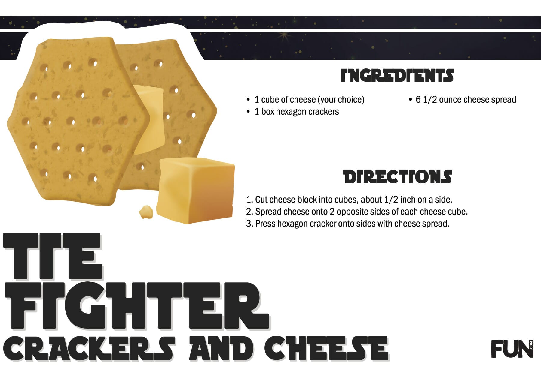 How to make Tie Fighter cheese and crackers