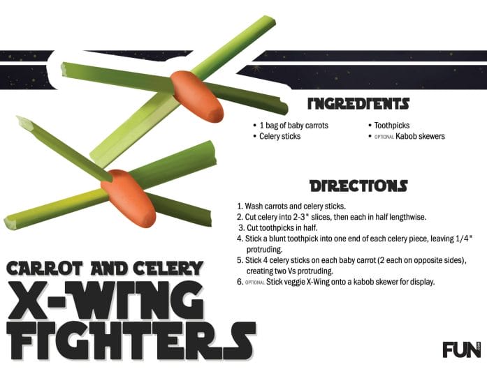 How to make carrot and celery x-wings
