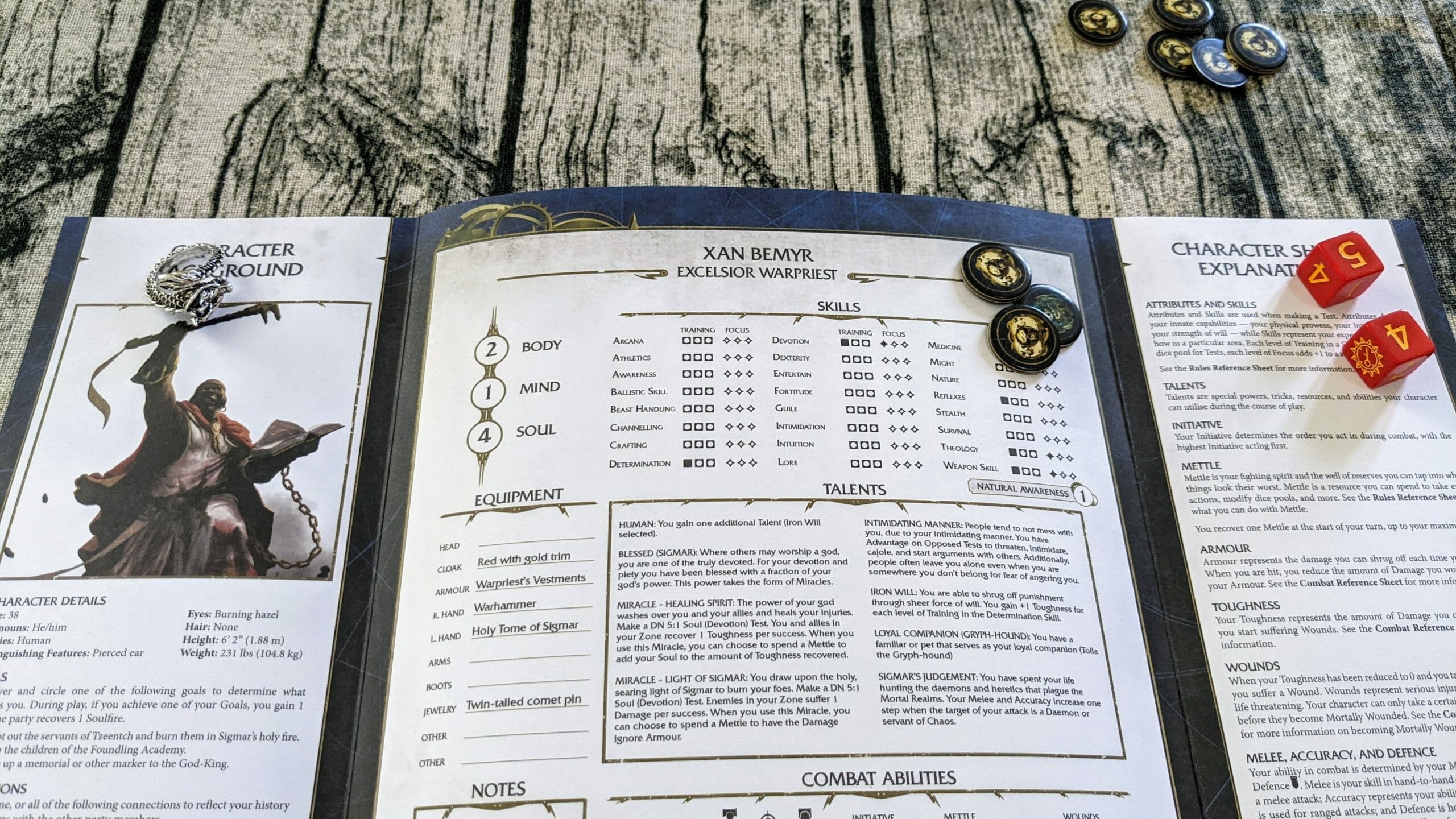Soulbound Starter Set characters sheets