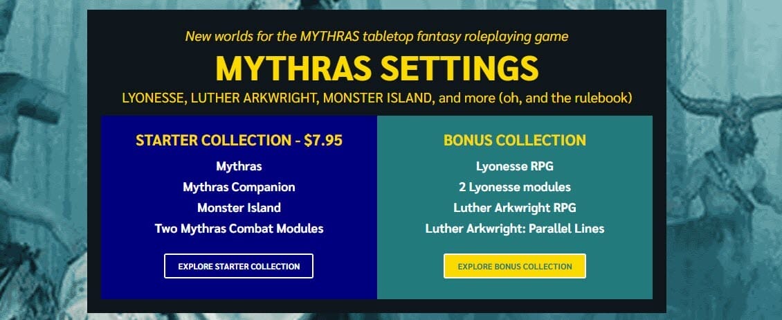 Mythras, Lyonesse, Monster Island and Luther Arkwright in bundle