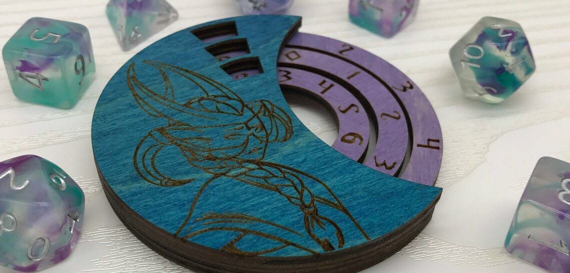 Clever and gorgeous custom life counters for D&D and other RPGs