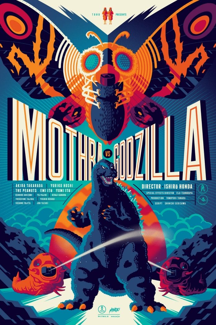 Tom Whalen Mothra poster at Mondo