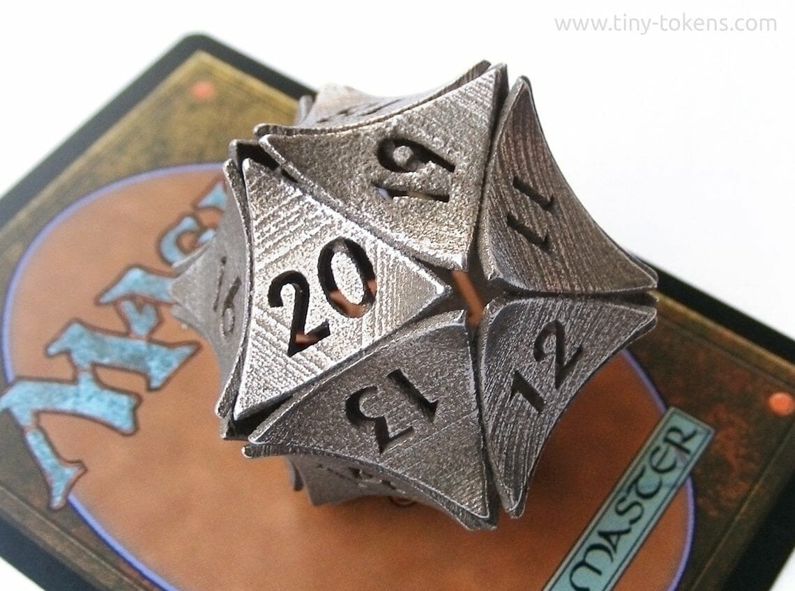 Steel peel dice: Spindown d20