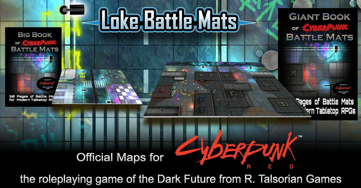 R. Talsorian Games and Loke Battle Mats have revealed a new range of Cyberpunk Red battle mats.