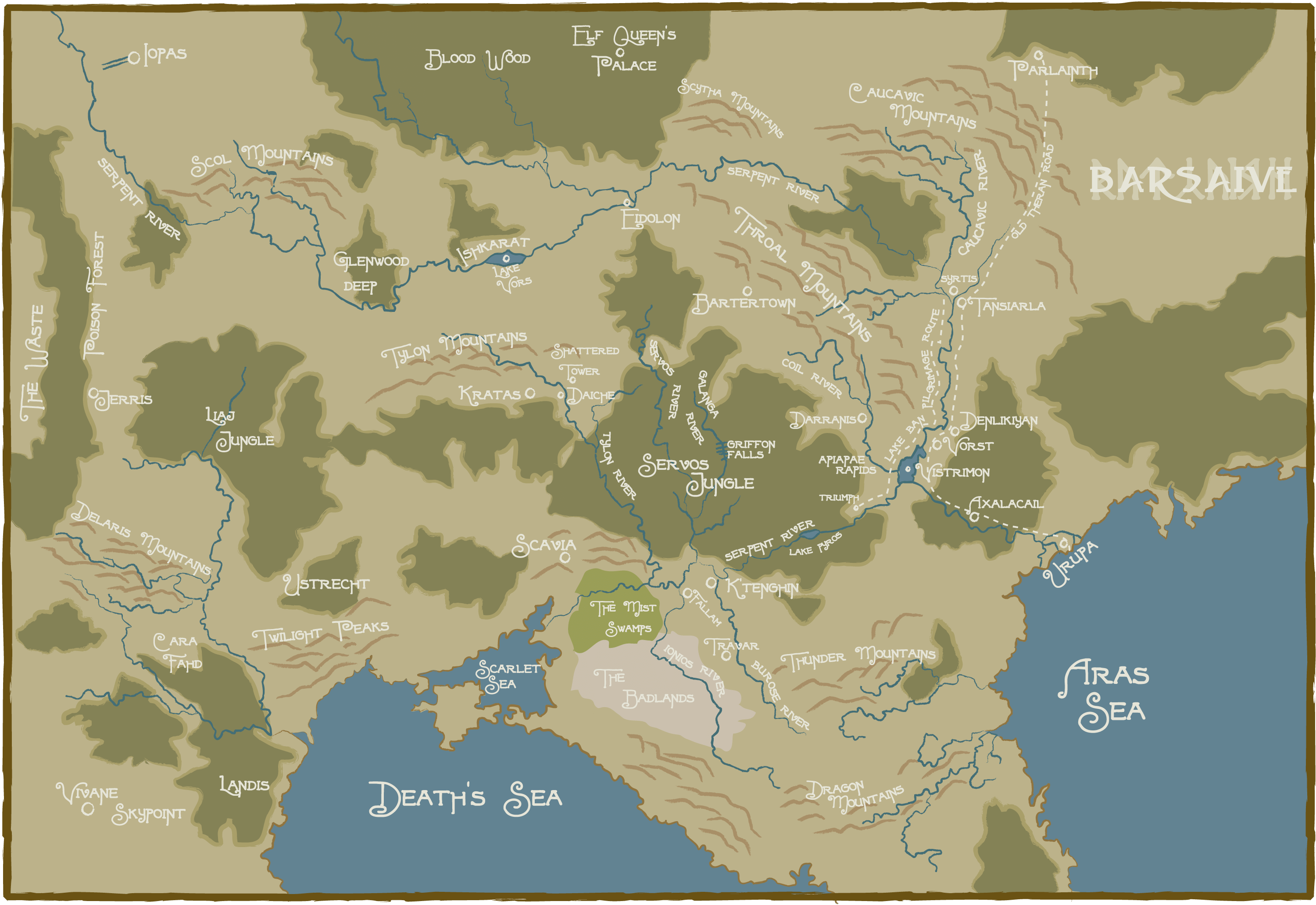 Earthdawn: Map of Barsaive by digitalsushi