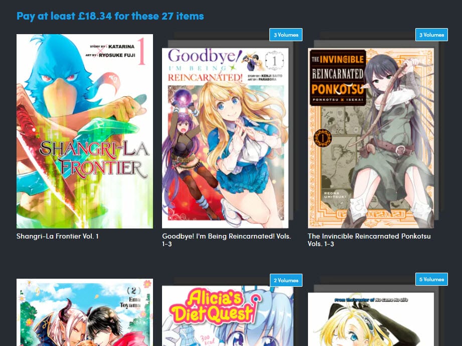 Isekai bundle £18.34