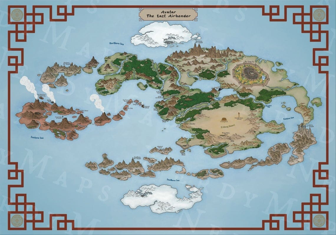 Avatar The Last Airbender Interactive Map Cartography Craze: Your Fandom's Nerdy Maps Beautifully Illustrated