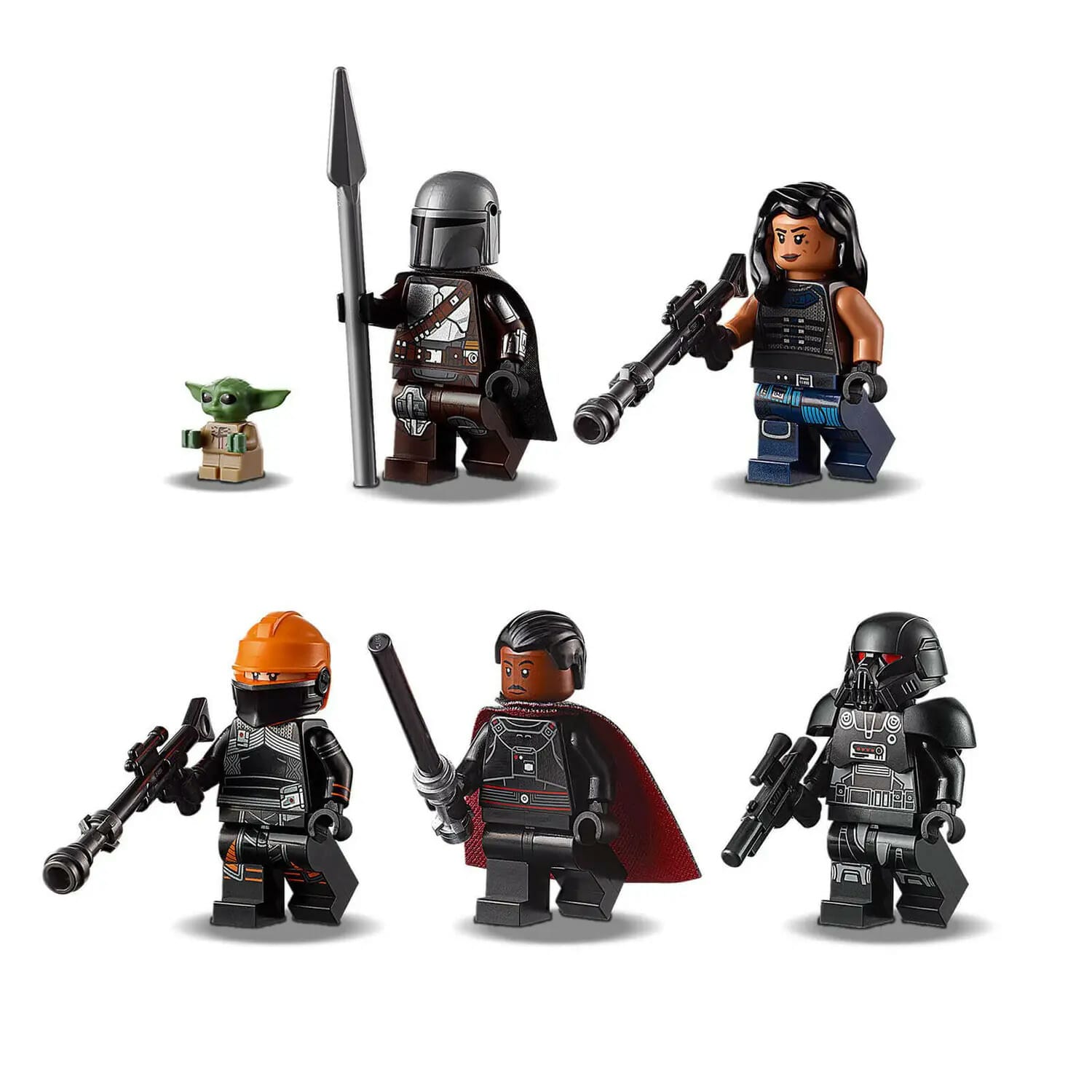 Mandalorian, Dark Trooper and Baby Yoda minifigs