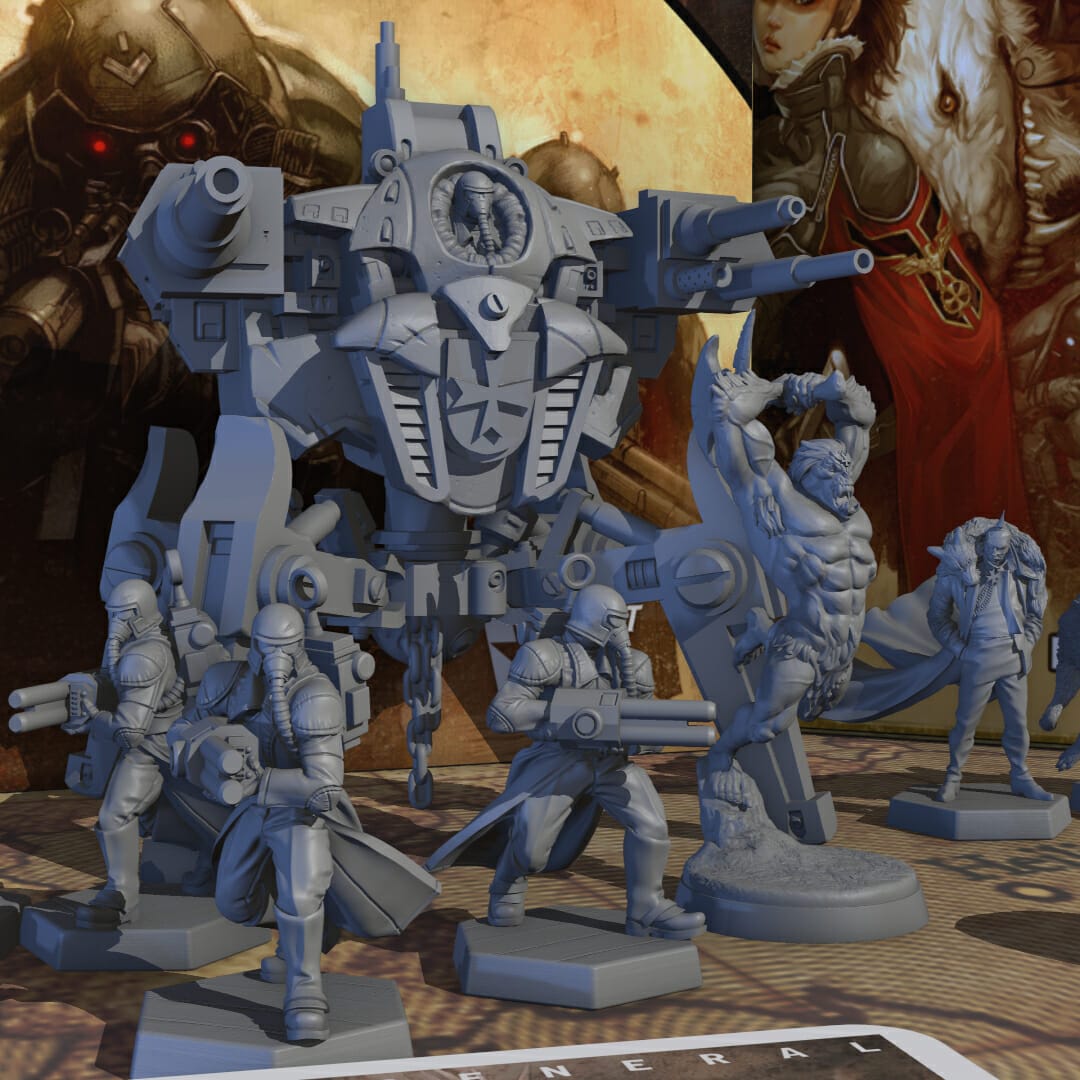 Carbon Grey mini mechs