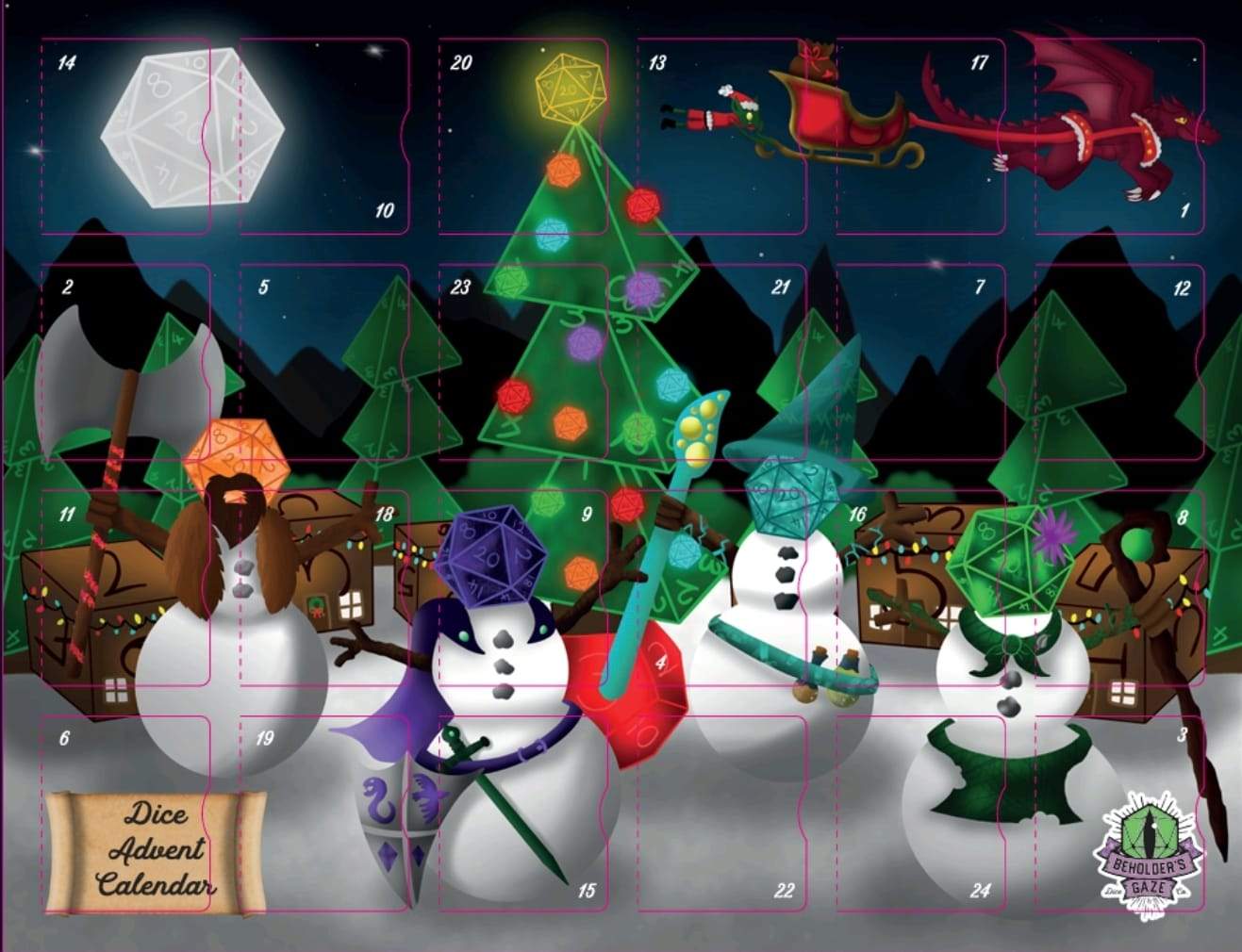 Beholder's Gaze dice advent calendar