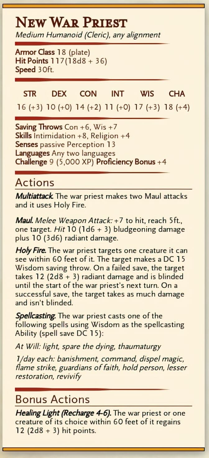 d&d monster stat block