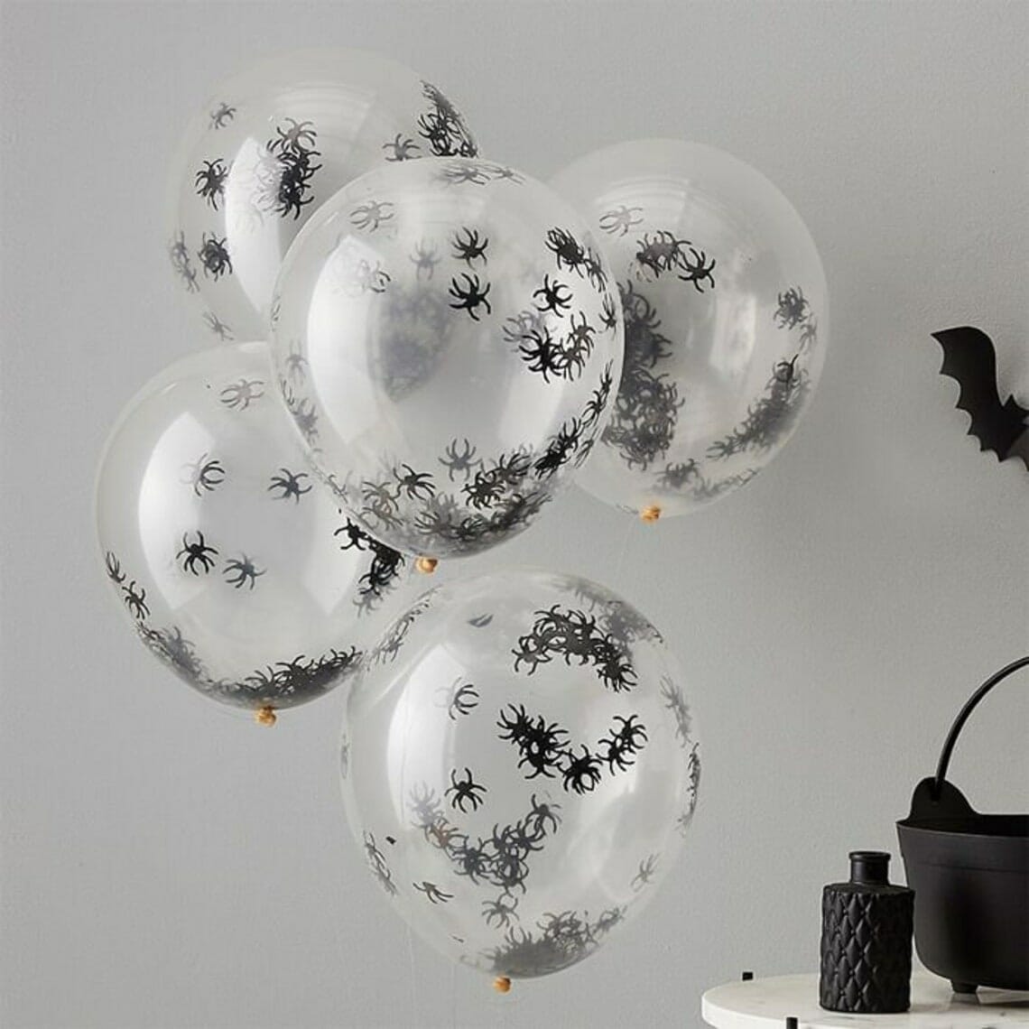 spider confetti balloons