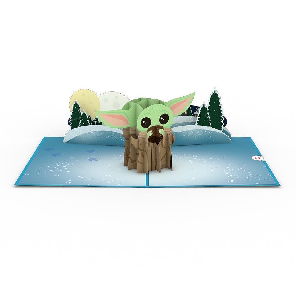 Baby Yoda's winter welcome