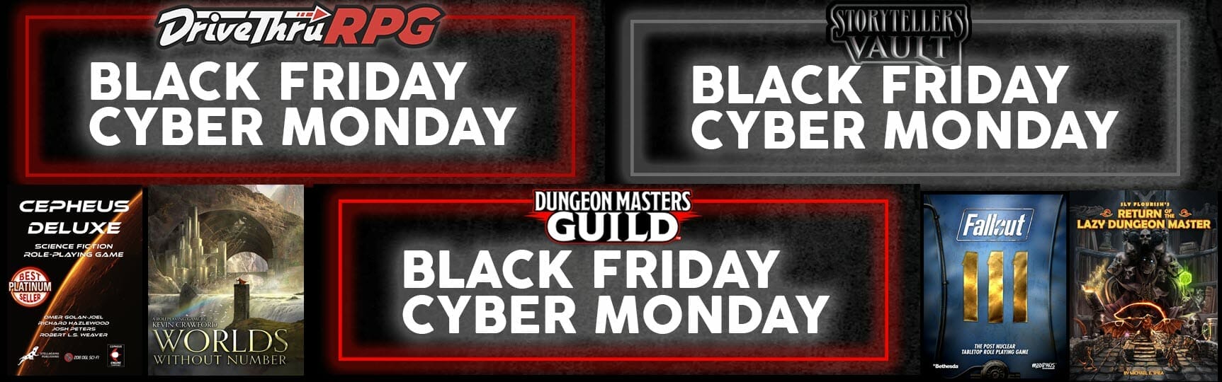 Early best-sellers: 4 days of Black Friday/Cyber Monday at DriveThruRPG & DMs Guild