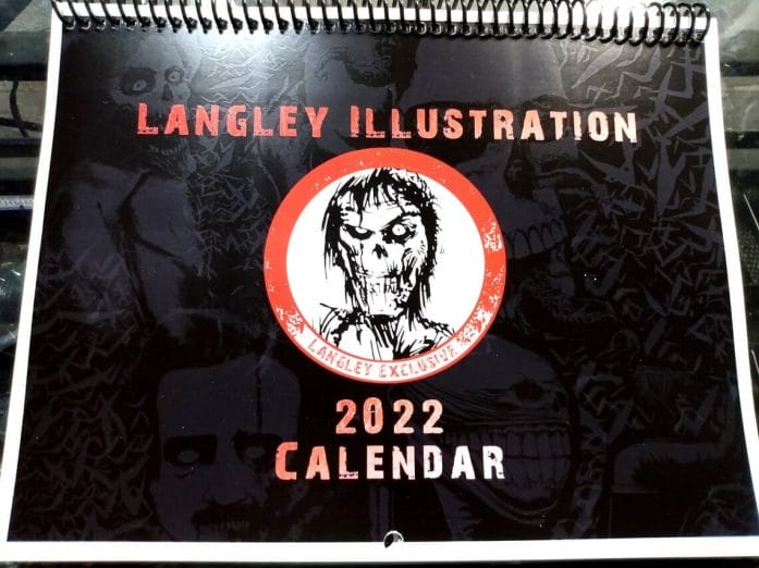 Shawn Langely's dark fantasy and horror illustrated 2022 calendar