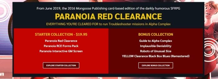 Paranoia Red Clearance
