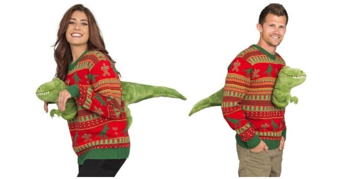 T-Rex Christmas sweater