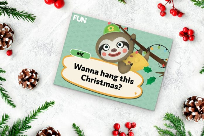 Animal Crossing Christmas card