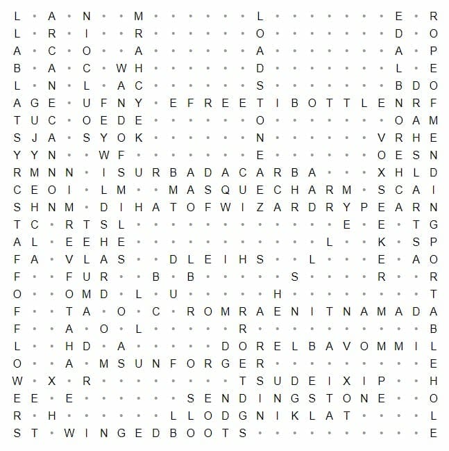 Winter Festival gift finder word search solution