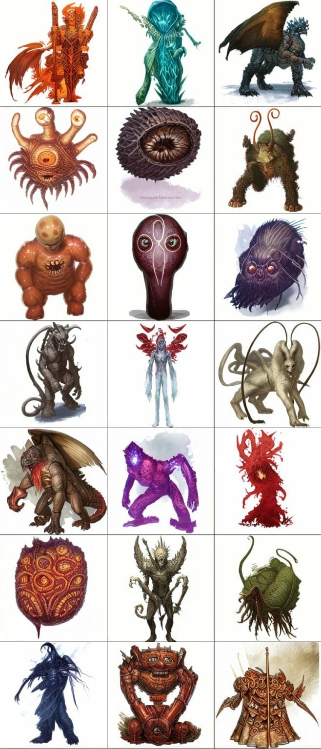These are the D&D monsters created by AI