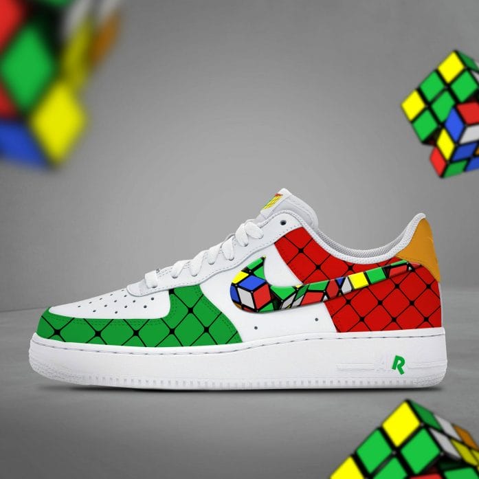 "The Running Rubik's" - Rubik's Cube X Nike Air Force 1 - geek culture concept shoes from The Sole Supplier