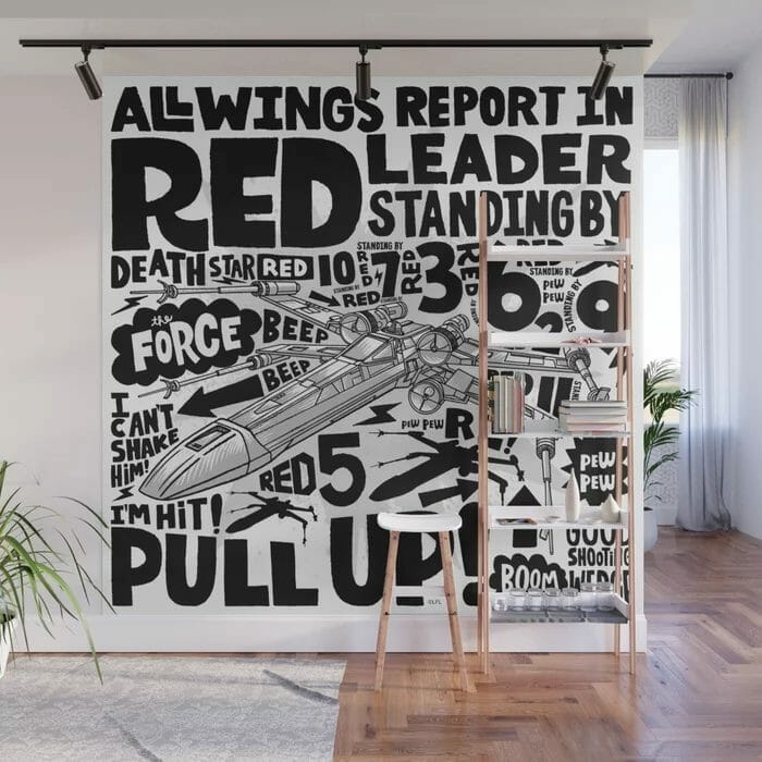 "Red Leader Standing By - X-Wing" by Matthew Taylor Wilson Wall Mural #starwarsday