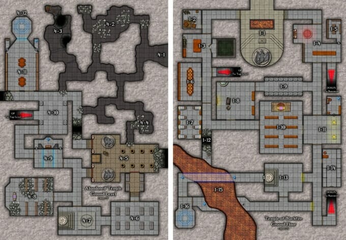 Temple battle maps