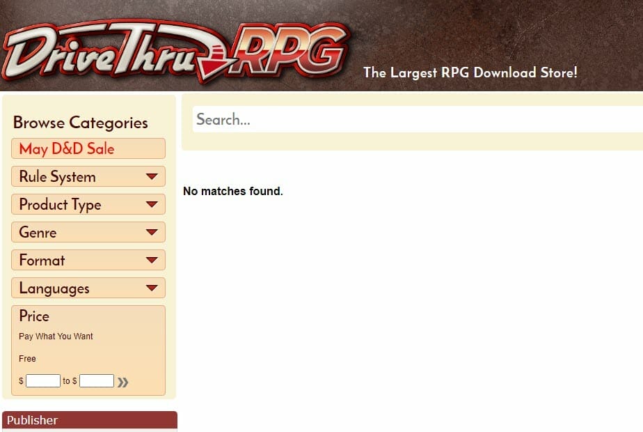 DriveThruRPG suspends all sales