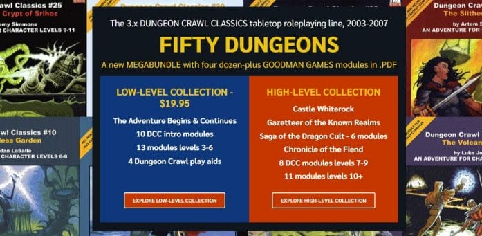 Goodman Games megabundle: It's Fifty Dungeons